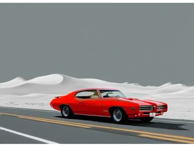 1969 Red Pontiac GTO Vector Art Poster