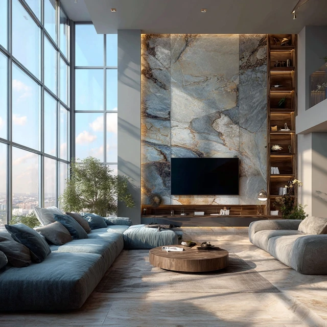 Modern Living Room Design with Large Window