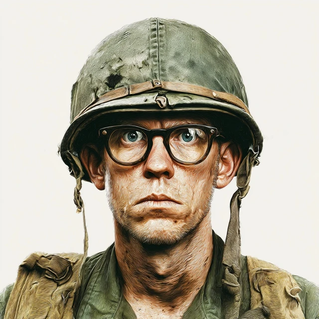 Vietnam War Soldier Portrait Hyperreal