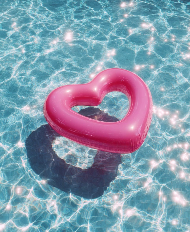 Heart Float in Swimming Pool Summer Vibes