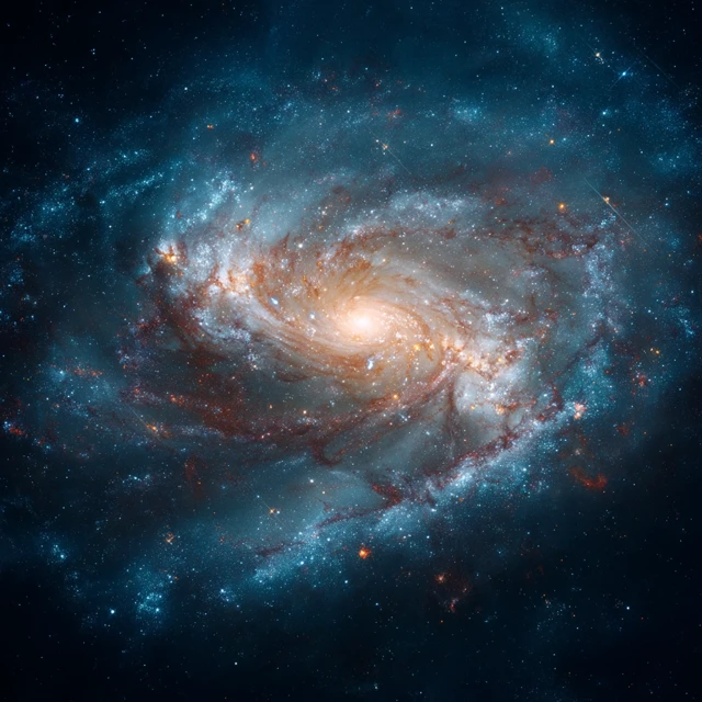 Breathtaking Spiral Galaxy Cosmic Dust and Stars