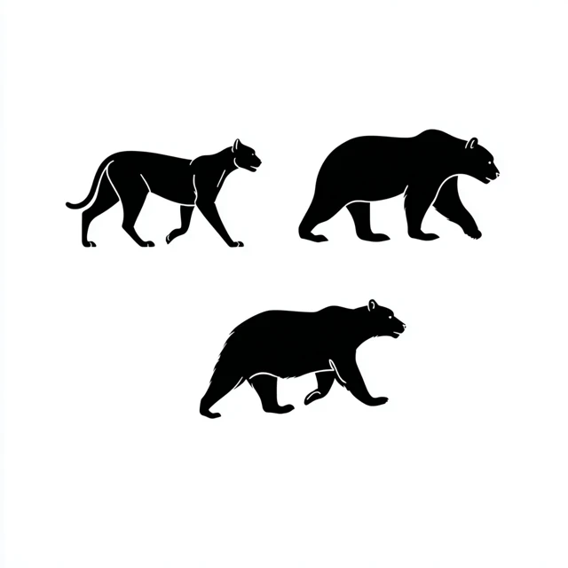 Mountain Lion Vector Icon Black Drawing