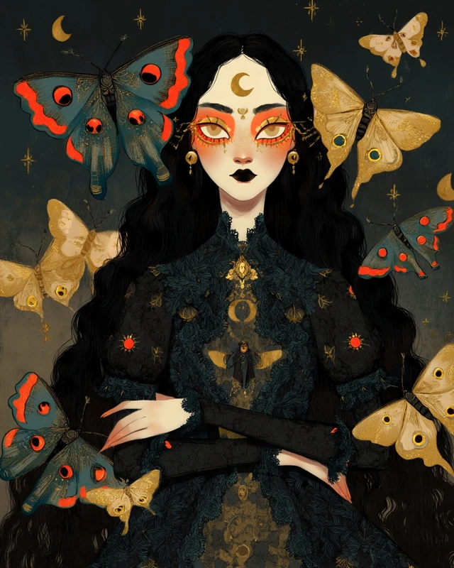 Luna Mothpunk Fantasy Art Portrait