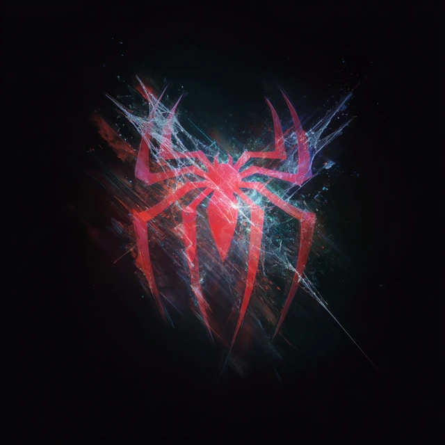 SpiderMan Logo 3D Illustration Red and Black