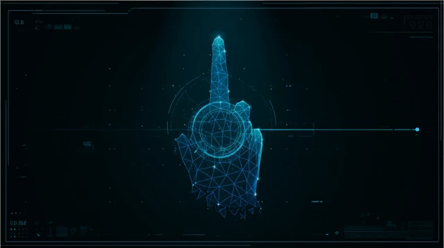 Digital Hand Icon Interface Design Futuristic Graphic