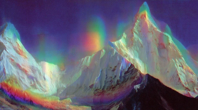 Psychedelic Mountain Peaks Photography Print