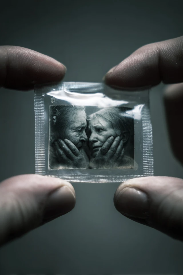 Elderly Couple Photo in Ziplock Bag Close Up