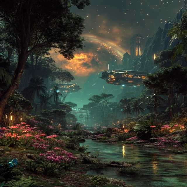 Jupiter Jungle Futuristic Landscape