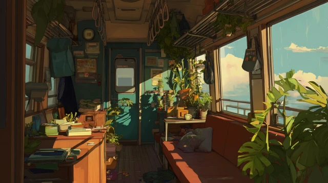 Cozy Train Interior Student Room Aesthetic