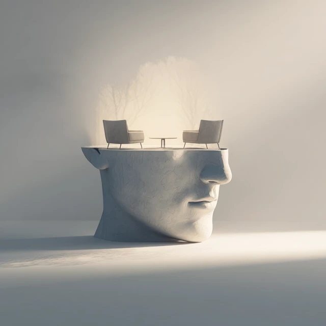 Surreal Image Therapy Armchairs Inside Head Concept