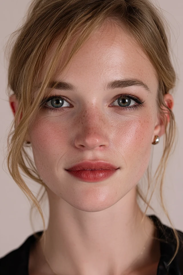 Portrait of a Beautiful Woman with a Soft Gaze