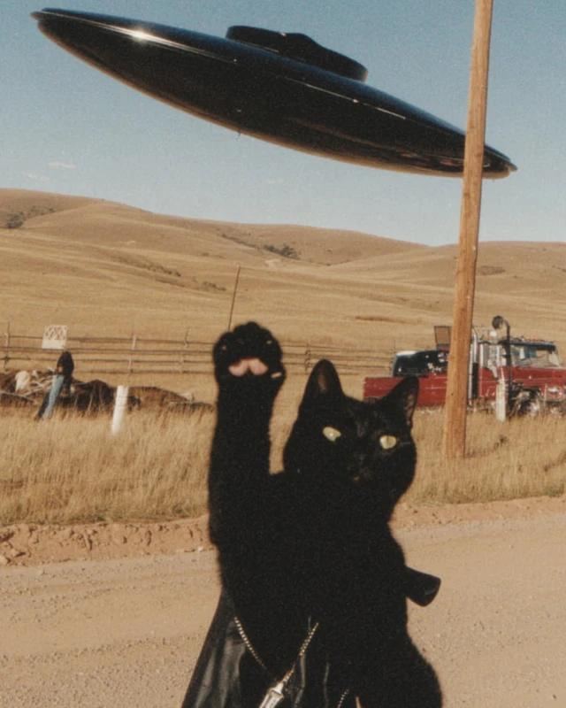 Cat Selfie UFO A Whimsical Encounter