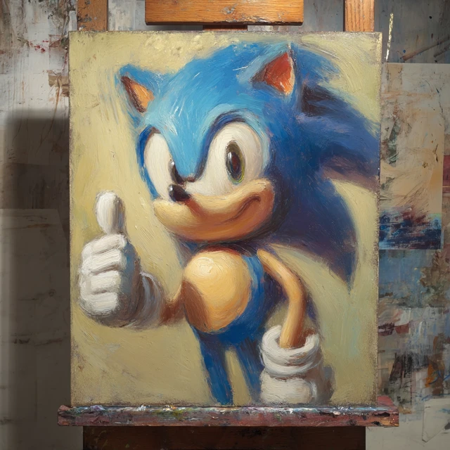 Sonic the Hedgehog Oil Painting