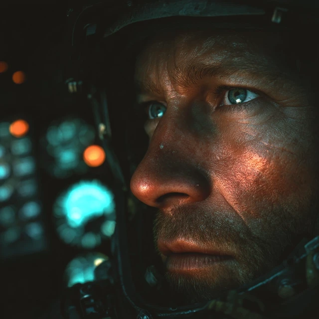 Breaking News Photo Realistic Portrait in Cockpit