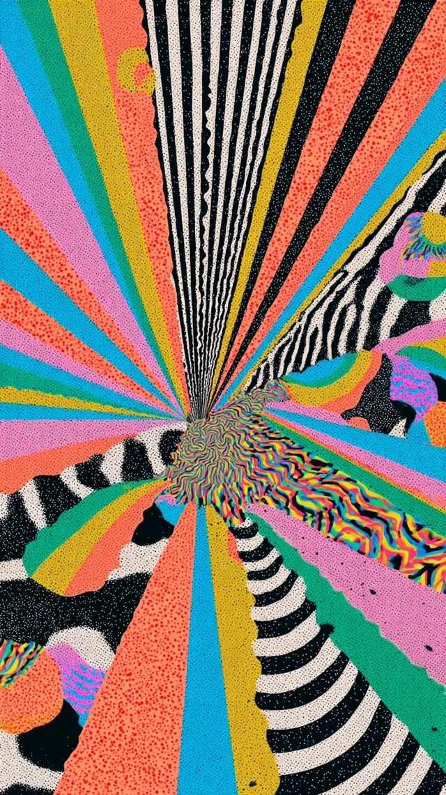 Vortex Funhouse Mirrors A Colorful Psychedelic Design