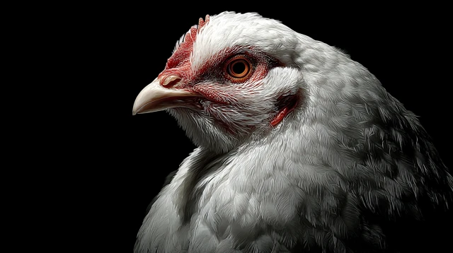 CloseUp of a White Fowl Bird Focused Eye in HighQuality
