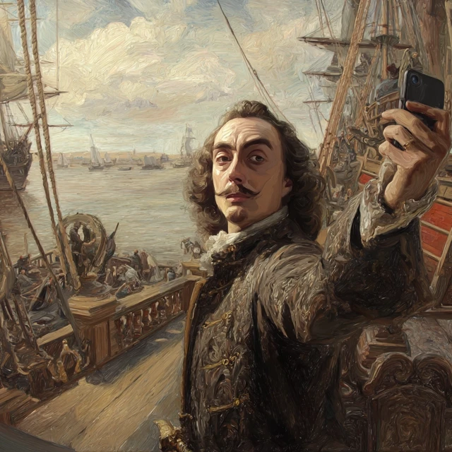 Peter the Great Selfie Russian Emperor at Warf