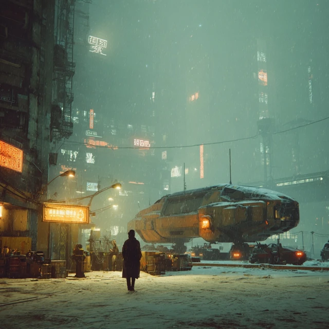 Cyberpunk City Scene Heavy Atmosphere