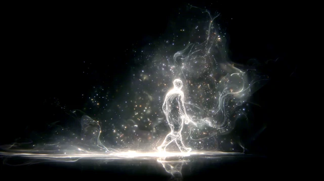 Abstract Humanoid Figure in Light and Shadow
