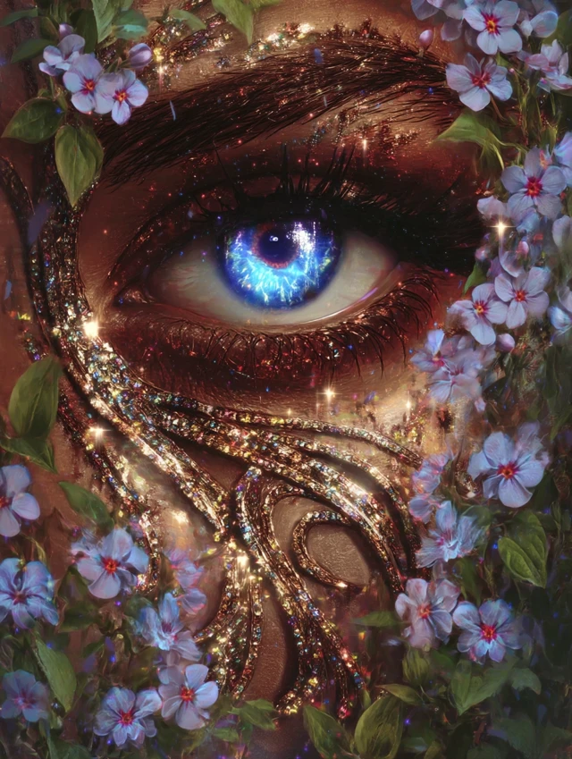 Mystical Eye with Flowers Dreamscape