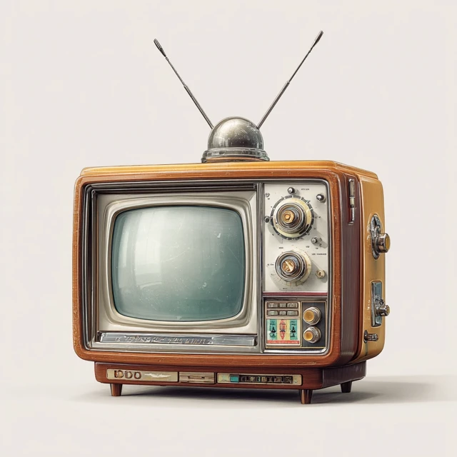 Retro CRT Television Illustration 1950s Nostalgic Design