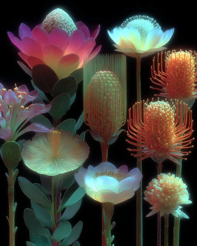 Fynbos Flowers Botanical Painting