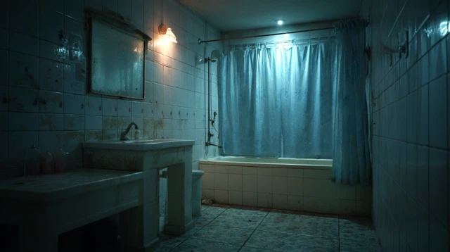 Creepy Bathroom Night Scene Moody Photography