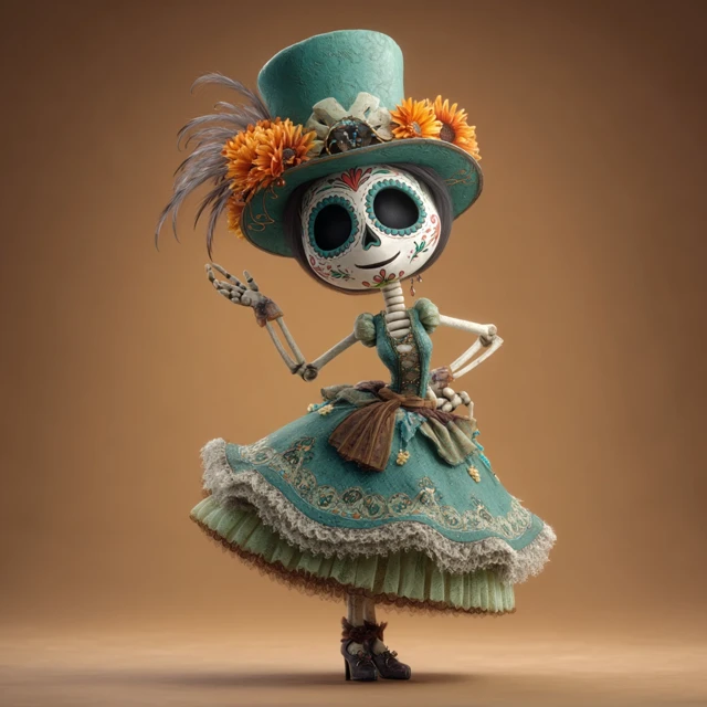 Day of the Dead Katrina 3D Cartoon