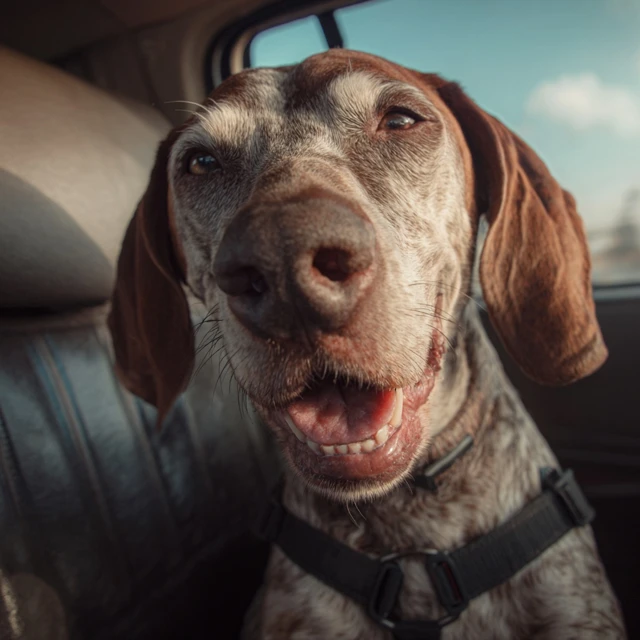 Happy Dog Winking with Zappur Harness