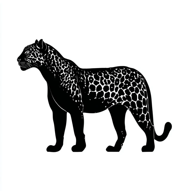 Amur Leopard Silhouette Minimalist Design