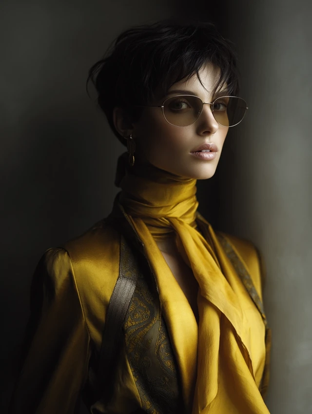 Fashionable Woman in Surreal Editorial Style