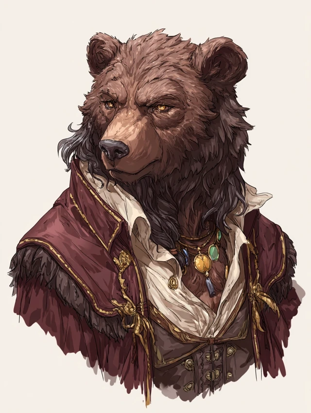 Bearfolk Sailor Portrait TTRPG Character Art