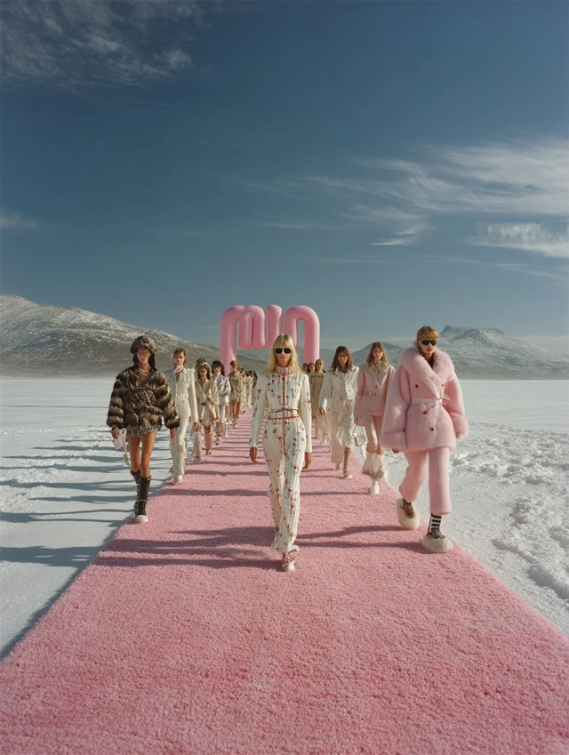 Fashion Show in Iceland Supermodels on Pink Runway