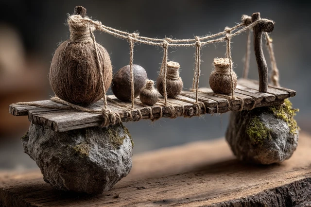 Wooden Bridge over Stone Fantasy Art