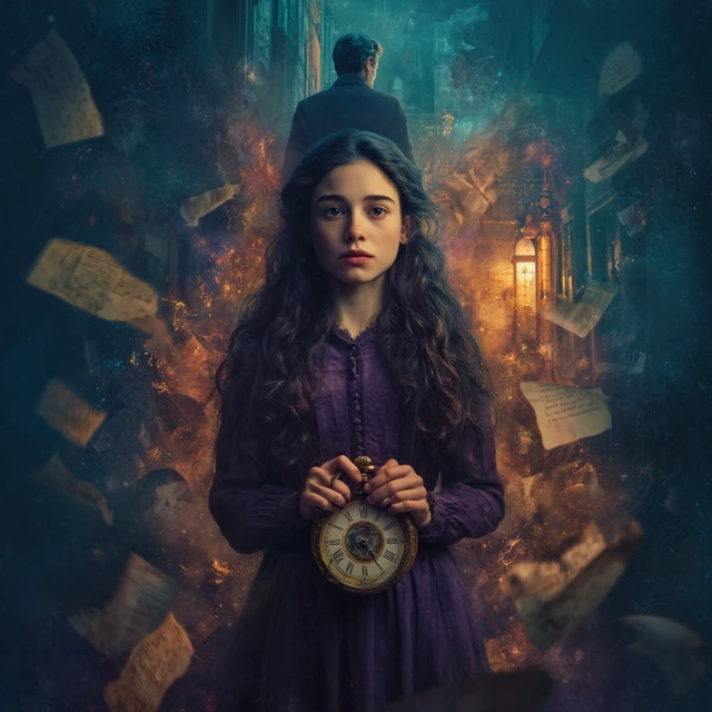 Dreamlike Portrait of a Woman with Pocket Watch