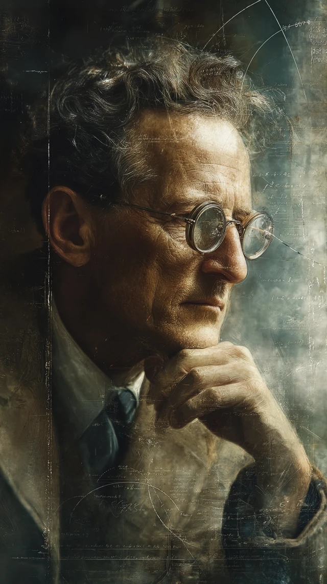 Erwin Schrodinger Portrait Physics Icon