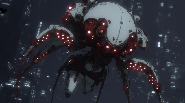 Cyberpunk Anime Robot Flytrap Design Scene