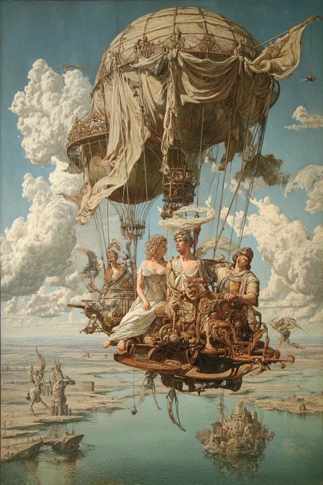 Surreal Oil Painting Aphrodite and Ares