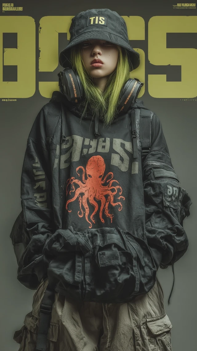 Cyberpunk KPop Girl Futuristic Streetwear