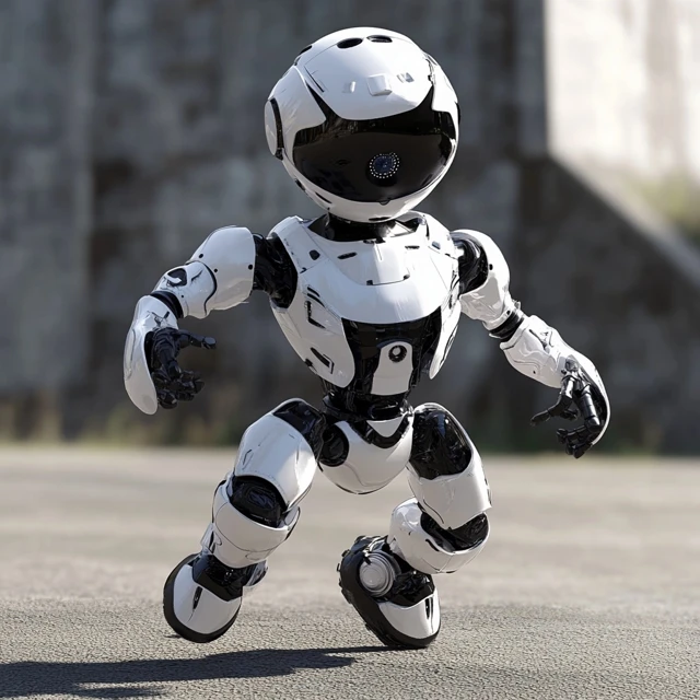 3D Robot Soccer Player Futuristic Design