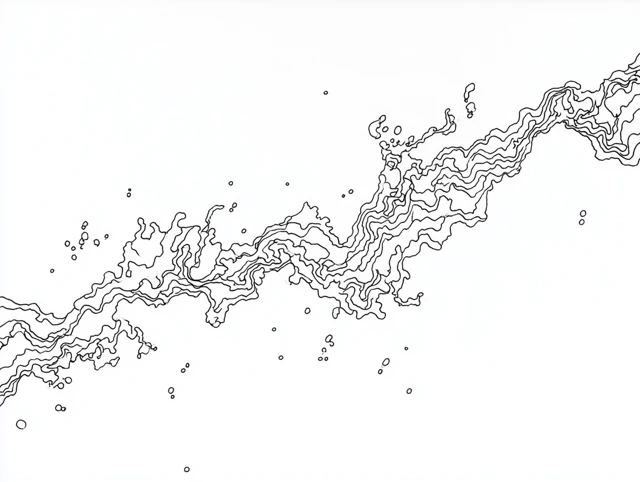 Abstract Contour Line Drawing Water Splash