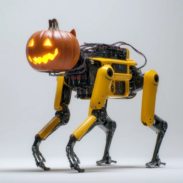 Boston Dynamics Robot Dog Halloween Jack O Lantern