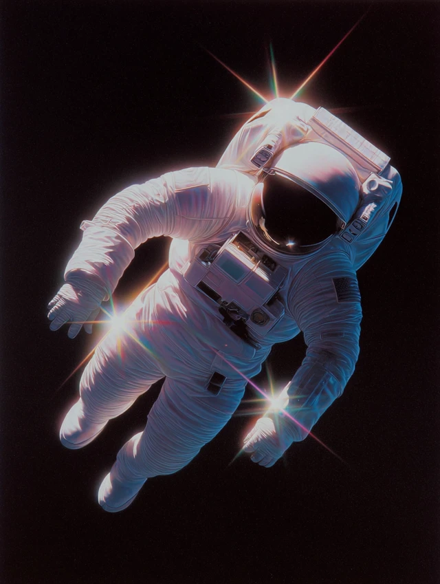 Astronaut in Space Black Background