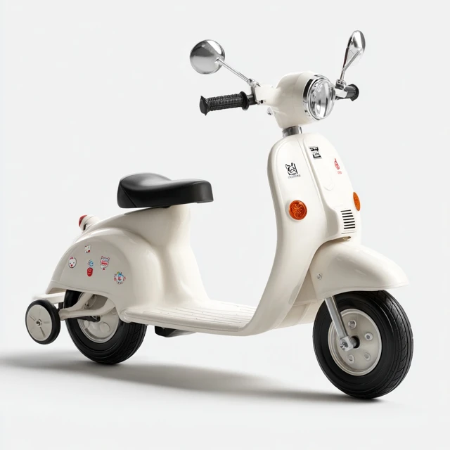 Cute White Childrens Scooter High Resolution Photography