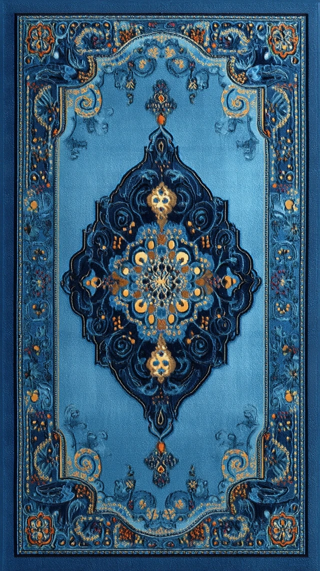 Blue Persian Rug Pattern Design