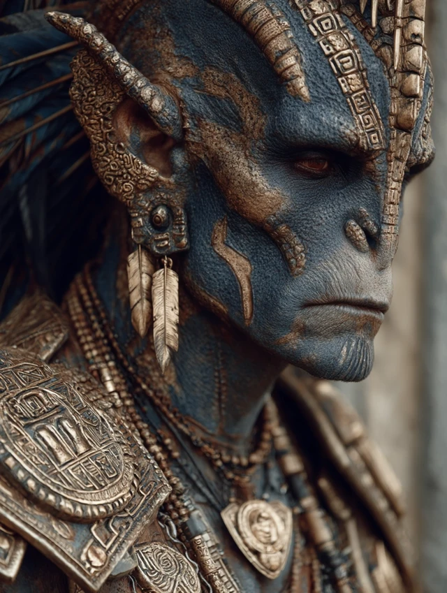 Alien Humanoid Mayan Inspired Model Photography