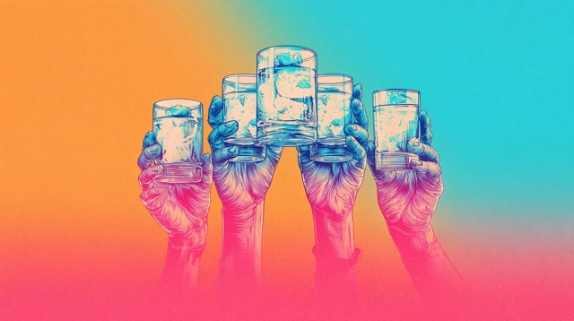 Cheers Vodka Glasses Poster Art
