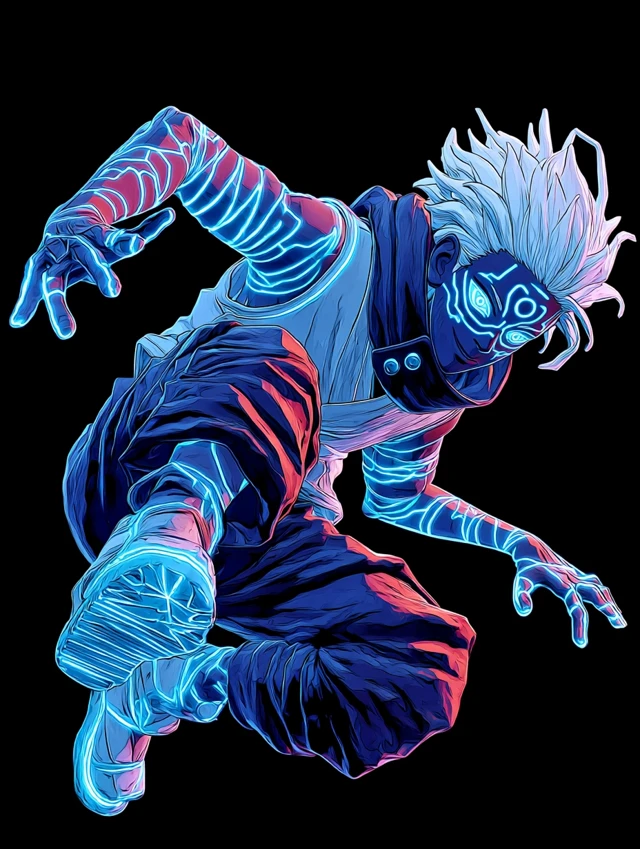 Sukuna Juijutsu Kaisen Anime Glow Neon Effect