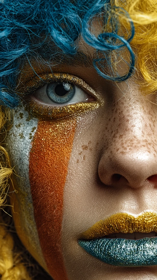 Clownish Makeup Photo Realistic Close Up