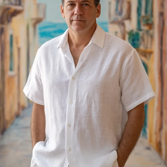Mens White Linen Shirt - Vacation Style